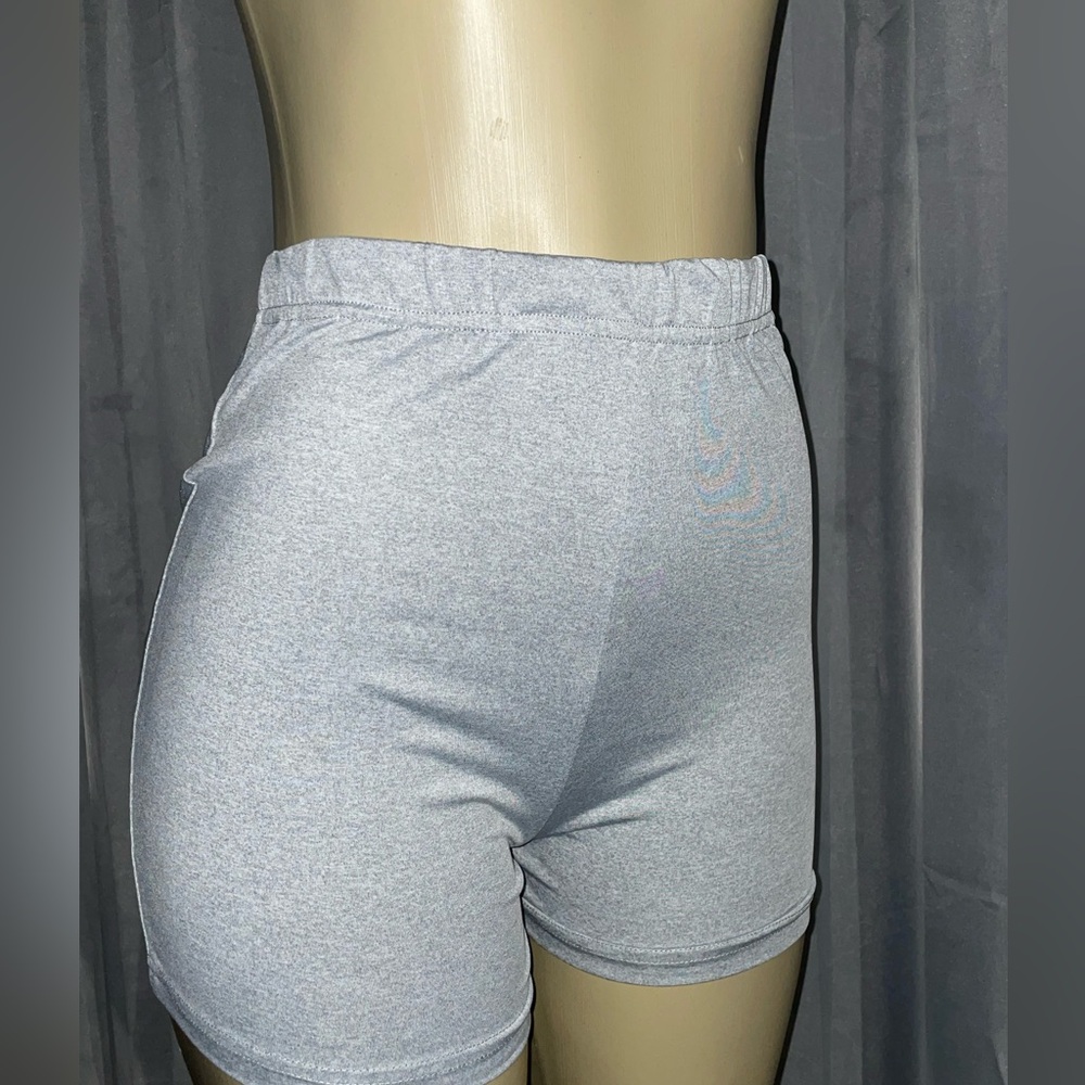 Gray High-Waisted Shorts